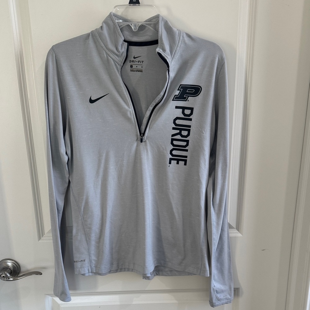 Nike Silver Purdue Quarter-Zip Top